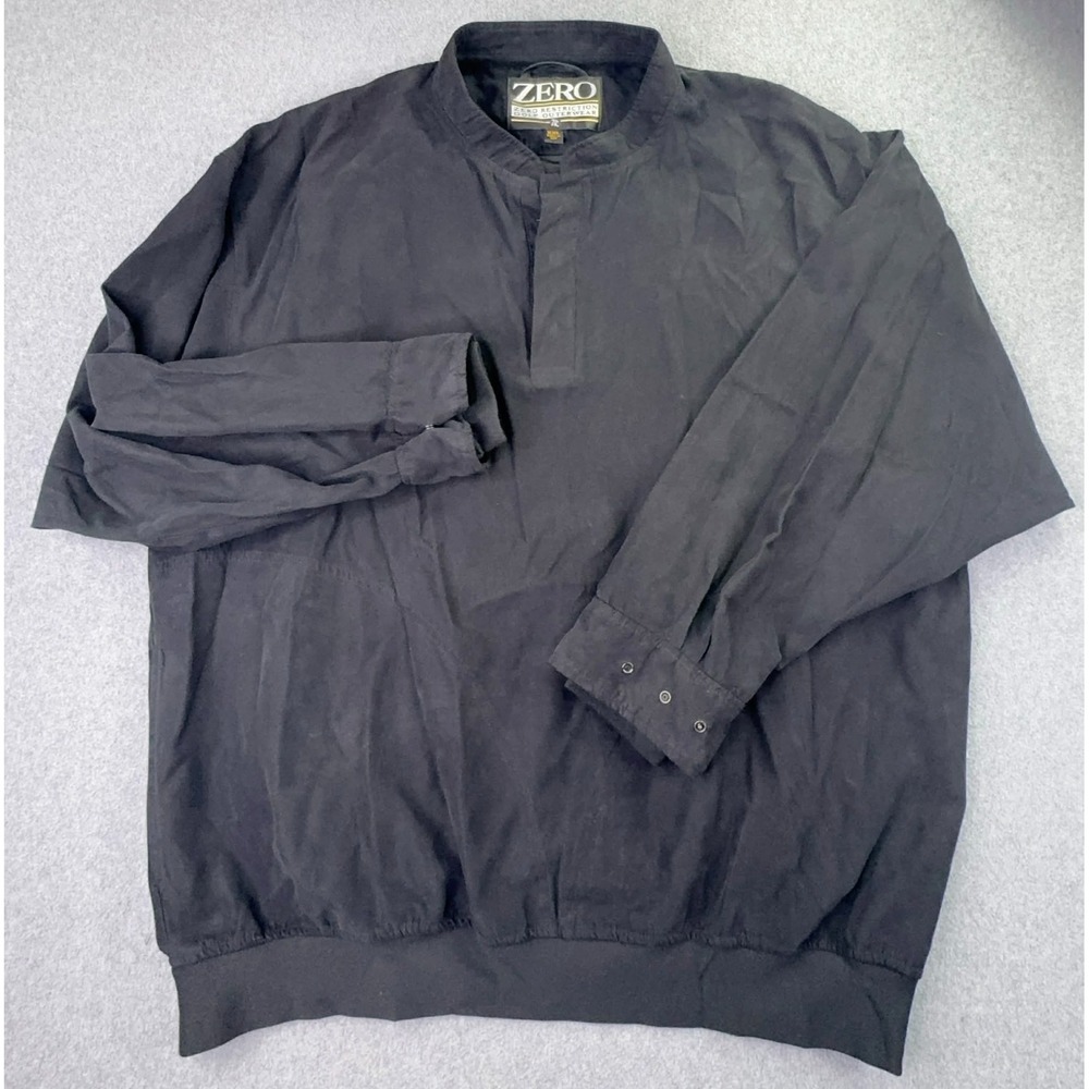 Zero Restriction‎ Microsuede Snap Pullover Jacket Men's Size XXL Black Golf